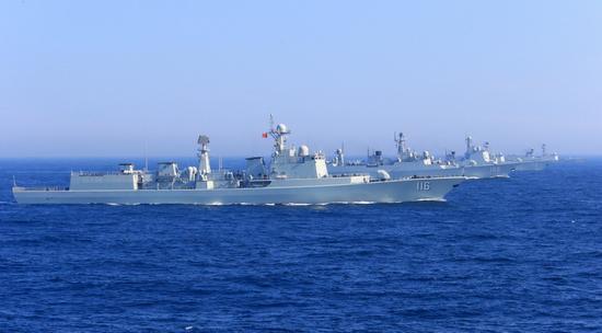 资料图：中国海军舰艇编队