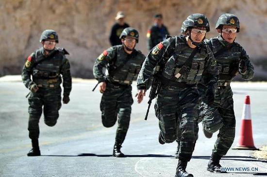 资料图：中国特种兵在约旦参加勇士多国特种兵比武