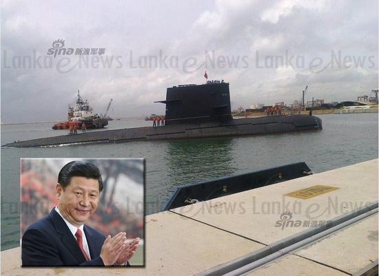 我军宋级潜艇现身斯里兰卡中国援建港口