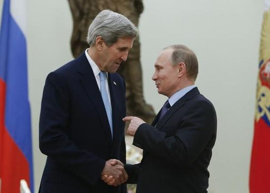 资料图:克里与普京会谈