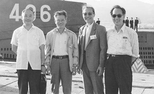 第一代核潜艇工程四位总师合影（左起赵仁恺、彭士禄、黄纬禄、黄旭华）