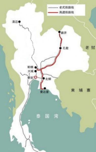中泰铁路路线图。