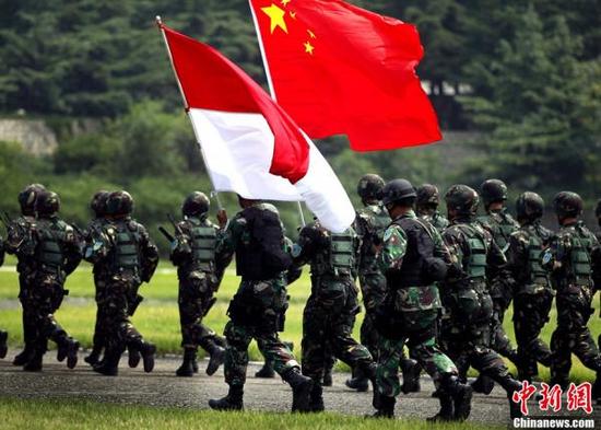 资料图:中国与印尼军队进行反恐演习