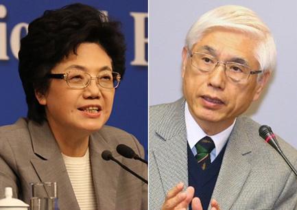 卫计委主任李斌(左)与林奏延(右)