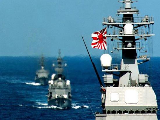 资料图：悬挂旭日旗的日本军舰