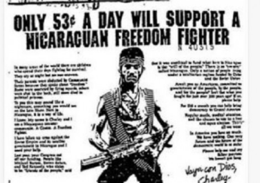 美国报纸刊发捐款广告：支持一名尼加拉瓜“自由战士”，每天仅需53美分