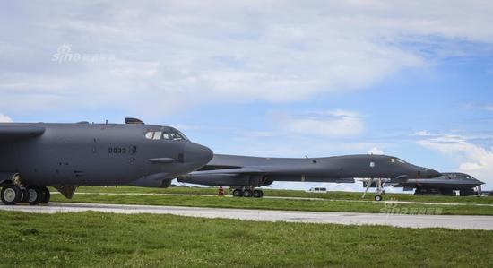 B-52、B-1B、B-2三种战略轰炸机首次齐聚关岛