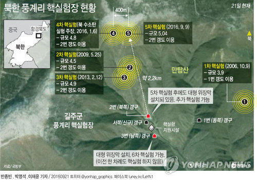 丰溪里核试验场伪装设施。(网页截图)