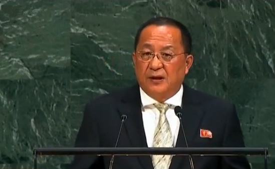 朝鲜外务相李勇浩在联合国大会一般性辩论上发言