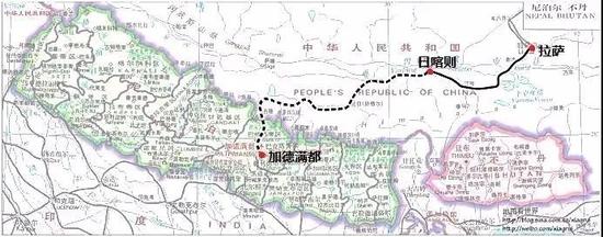 跨境铁路示意图 实线部分已建成