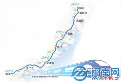 福厦客运专线路线走向和站点分布图 炎平/制图