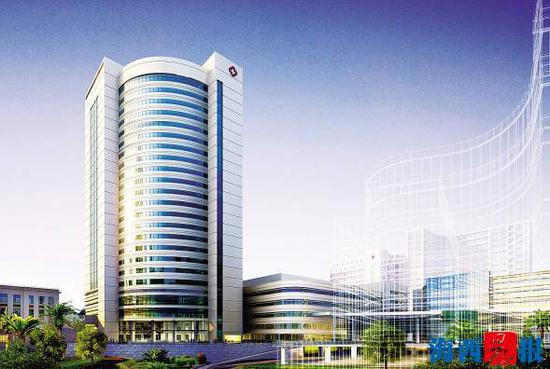 厦门大学附属第一医院内科综合大楼效果图。