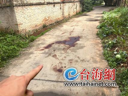 ◆事发平房附近小道上遗留着血迹