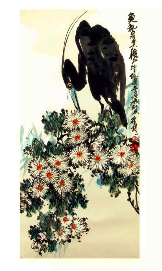 吕拴保丨《鱼龙寂莫》现代水墨画 33×67CM,2015年