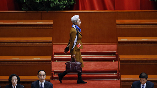 两会3月10日精选图片：新闻发言人最时尚