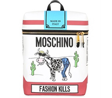 MOSCHINO 印图仿皮双肩包