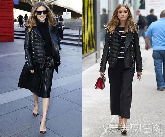Olivia Palermo黑外套街拍照