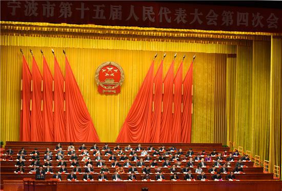 图为宁波市第十五届人民代表大会第四次会议现场。 何蒋勇 摄