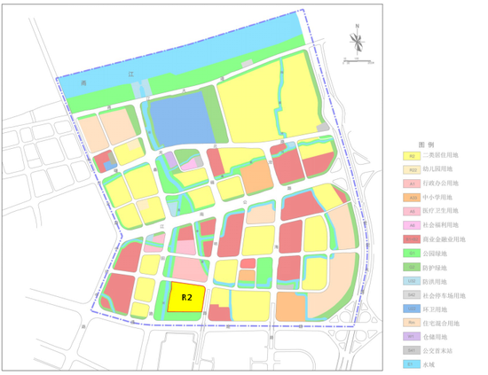 (江南公路地段(JD08)控制性详细规划局部调整后用地规划图)