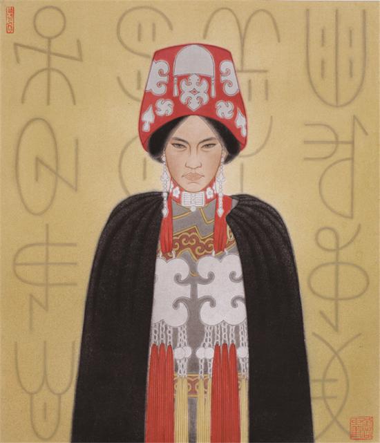 图为顾生岳的《彝族女子》。宁波美术馆供图