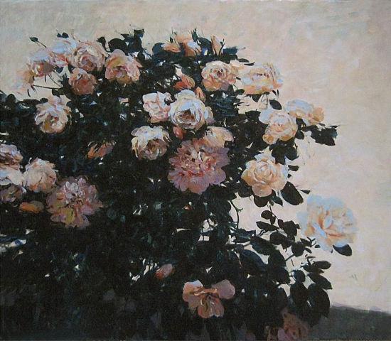安德烈•亚历山大罗维奇•丘古诺夫布面油画作品——《玫瑰》 主办方提供