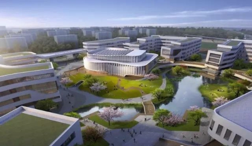 (宁波科学中学鸟瞰图。图片来自科学中学校园网。)