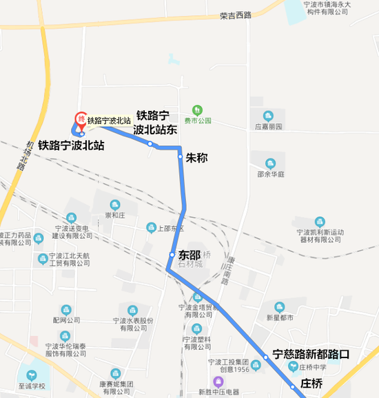 调整前的332-1公交线路图
