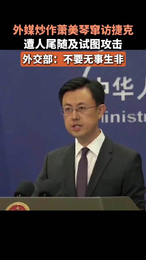 外媒炒作萧美琴窜访捷克,遭人尾随及试图攻击,外交部:不要无事生非