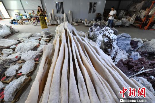 图为唐大伟收藏的部分矿物结晶石。 任东 摄
