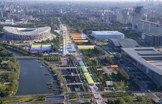 这是2020年9月9日拍摄的中国国际服务贸易交易会主场馆及展览区。