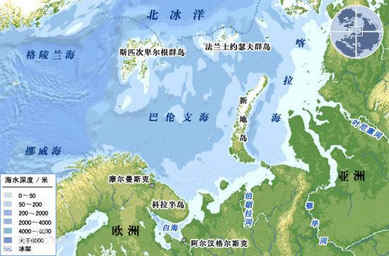 巴伦支海地理位置图