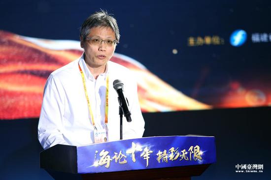 台湾联合报股份有限公司总经理方桃忠致辞。(中国台湾网 袁楚 摄)