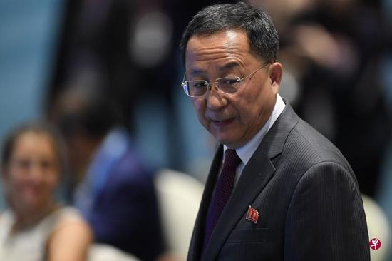 点击查看大图 资料图:会议上的朝鲜外相李勇浩 图源:联合早报