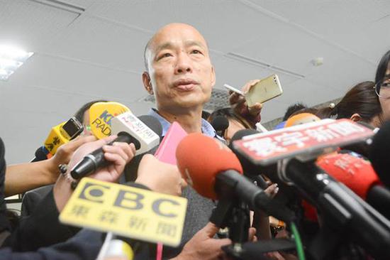 高雄市长韩国瑜表示,最近有太多对高雄市府的酸言酸语,好像很多人不喜欢高雄成功,让他觉得非常讶异。(图片来源:台湾“中时电子报”)