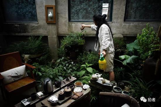 △ 瓶子每天都会花些心思来照看这些植物。