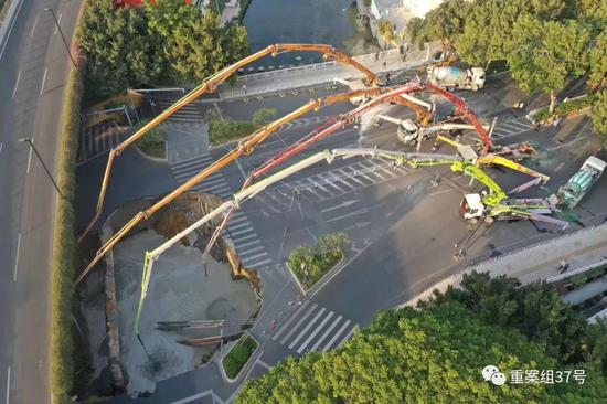 ▲事故现场航拍图。 新京报“我们视频”拍者 陈国亨 摄