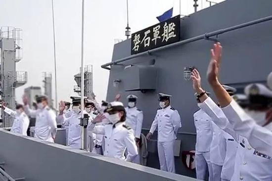  台湾海军“敦睦舰队”磐石军舰。图源：台媒