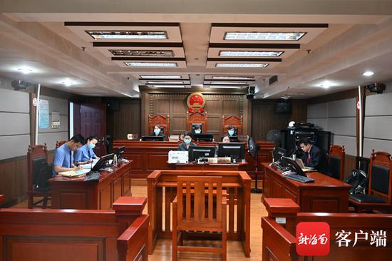 案件審理現場。圖片由海口中院提供