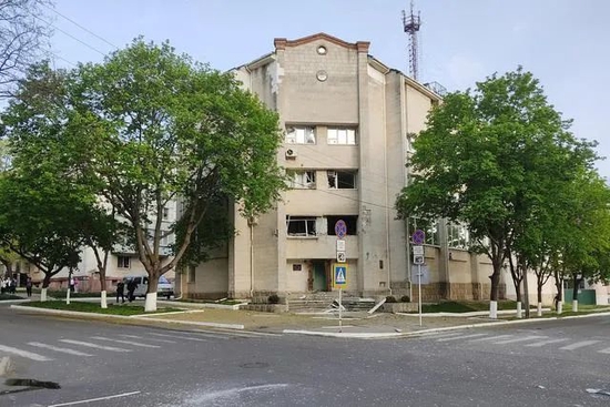 发生爆炸事件的德涅斯特河左岸地区蒂拉斯波尔“安全部”大楼