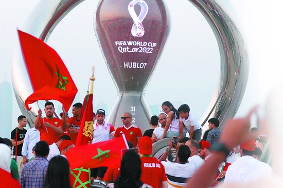 在多哈进行的世界杯倒计时一个月庆祝活动。