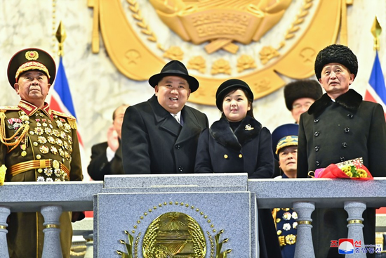 庆祝朝鲜人民军建军75周年阅兵式2月8日举行，图源：朝中社