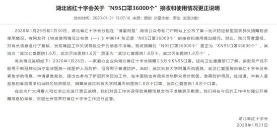 湖北省紅十字會聲明