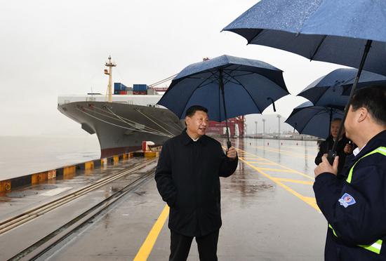 2020年3月29日,习近平在浙江观察调研。新華社记者 申宏 摄