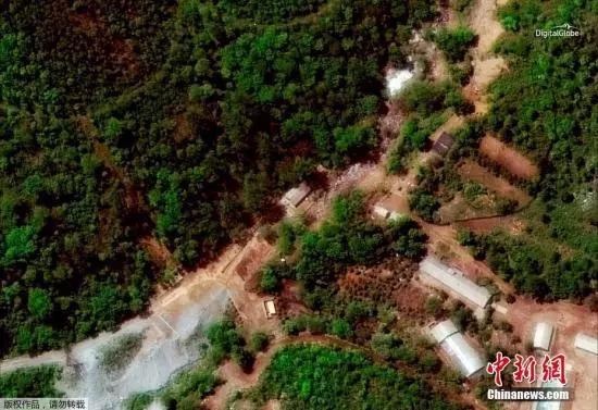 路透社公布拍摄于5月23日的朝鲜丰溪里核试验场数字地球卫星图像。