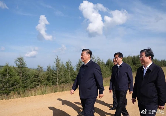 2021年8月23日,习近平在河北塞罕坝机械林场考察调研。