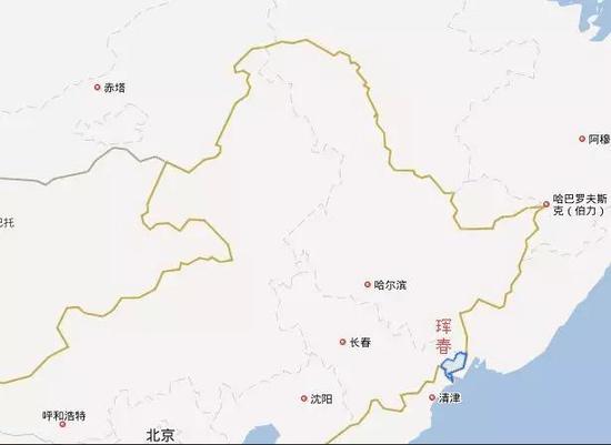 ▲珲春市位置(图片来源:百度地图)
