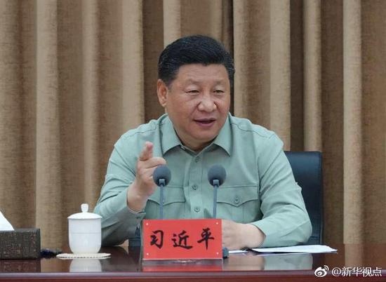 5月16日,中共中央总书记、国家主席、中央军委主席习近平视察军事科学院。这是习近平听取军事科学院工作汇报后发表重要讲话。图片来源:新华社