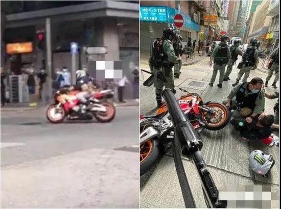 骑车撞向警员的夫君(图源:收集)
