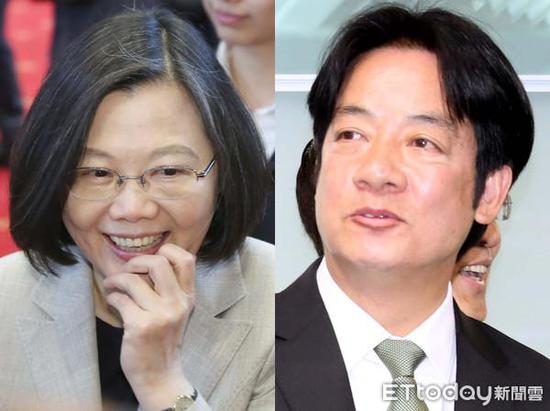 蔡英文、赖清德。(图片来历:台湾“东森新闻云”)