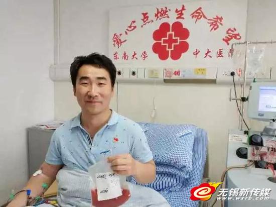 无锡80后小伙张涛完成了造血干细胞捐献。（图片来自“无锡交通广播”微信公号）